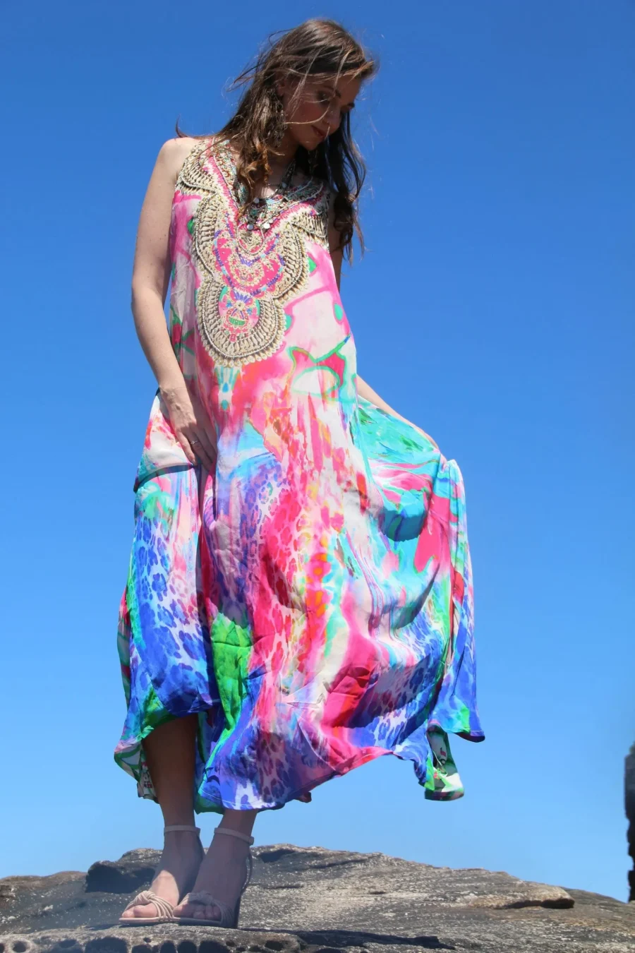 Monet multi colour Razor dress