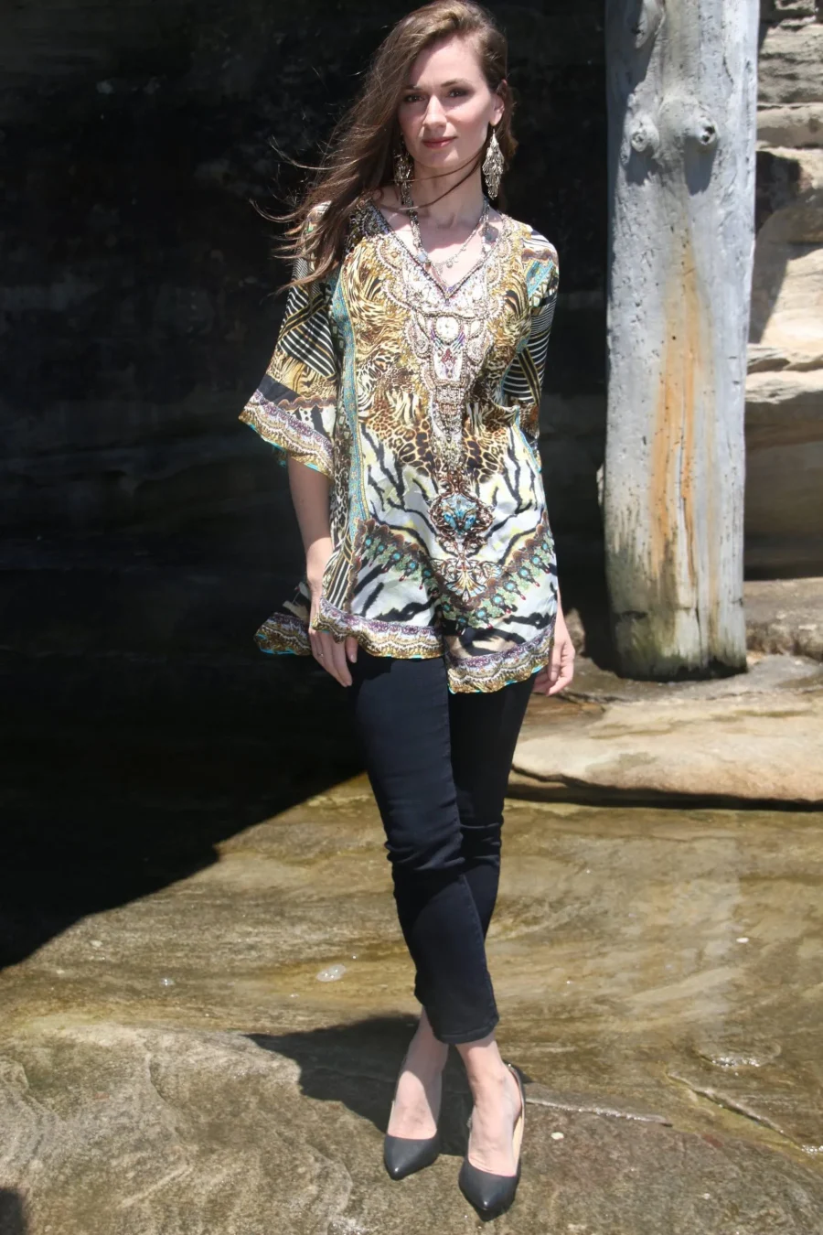 cheeta brown kaftan