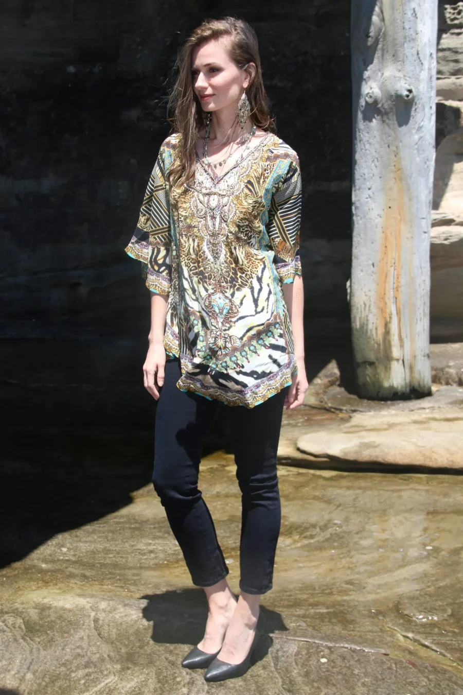 cheeta brown kaftan