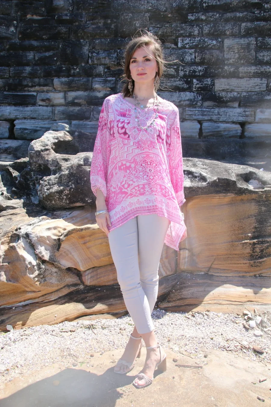 flamingo pink Gypsy Top