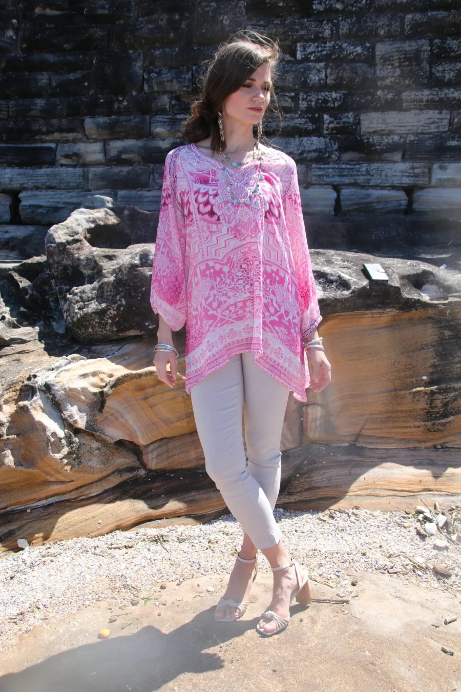 flamingo pink Gypsy Top