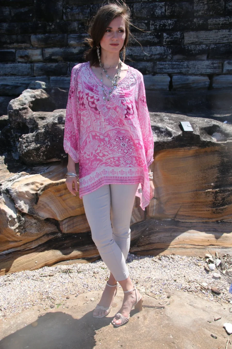 flamingo pink Gypsy Top