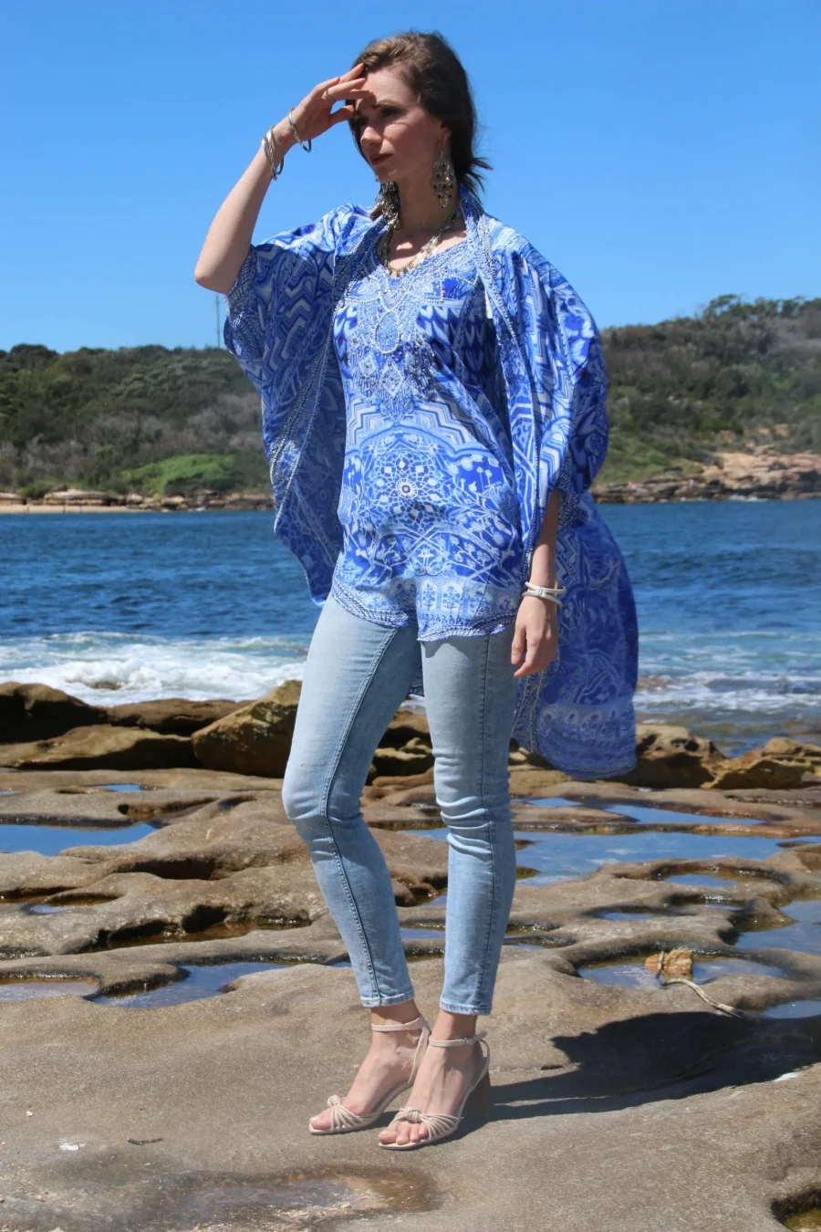 Flamingo Blue Long cape