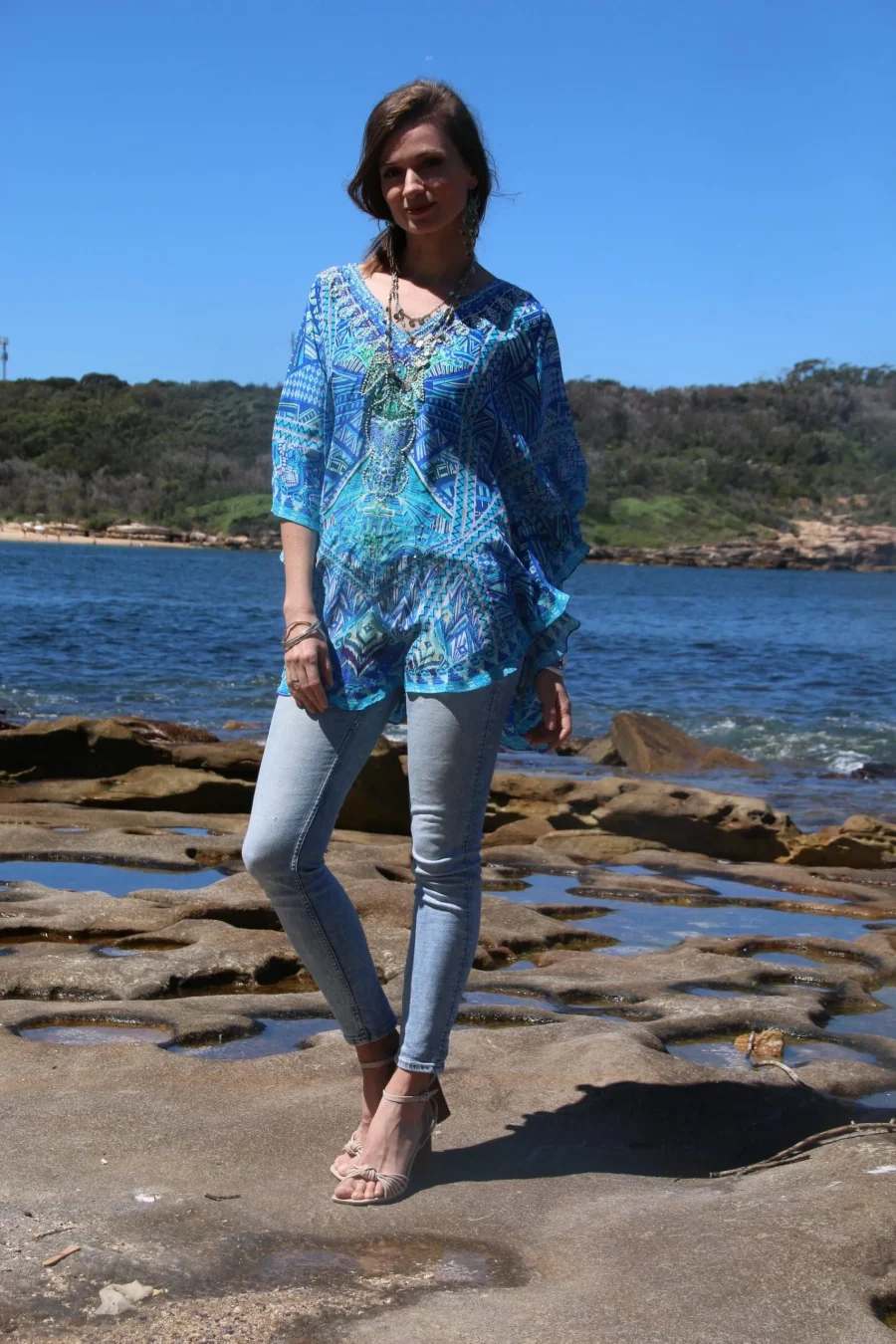 Emen Blue Butterfly kaftan