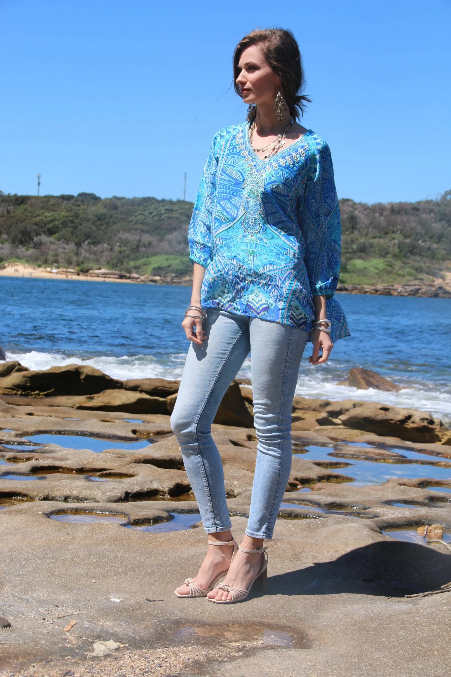 Emen Blue Gypsy top