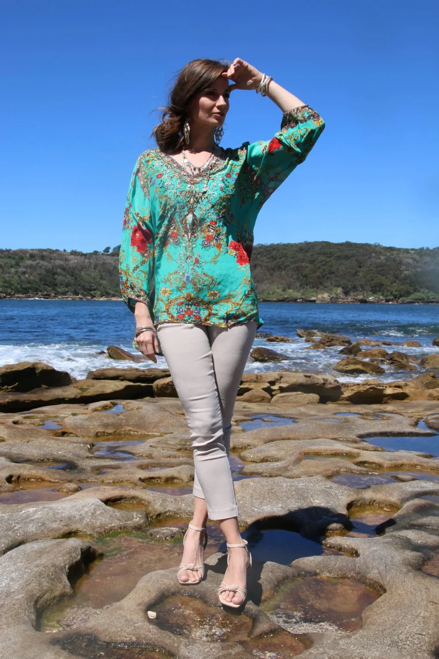 Raisin aqua gypsy top