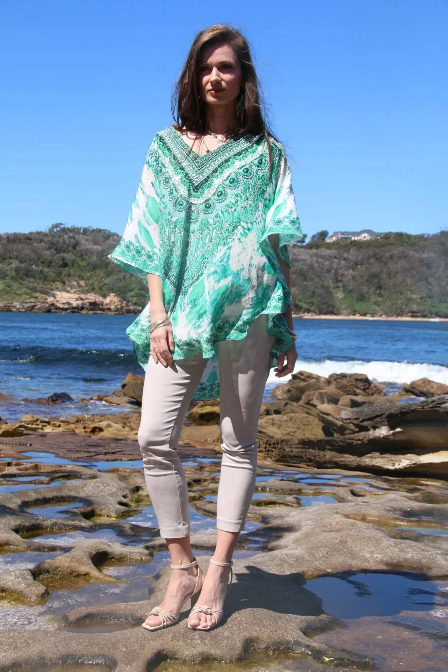 paluma green butterfly kaftan