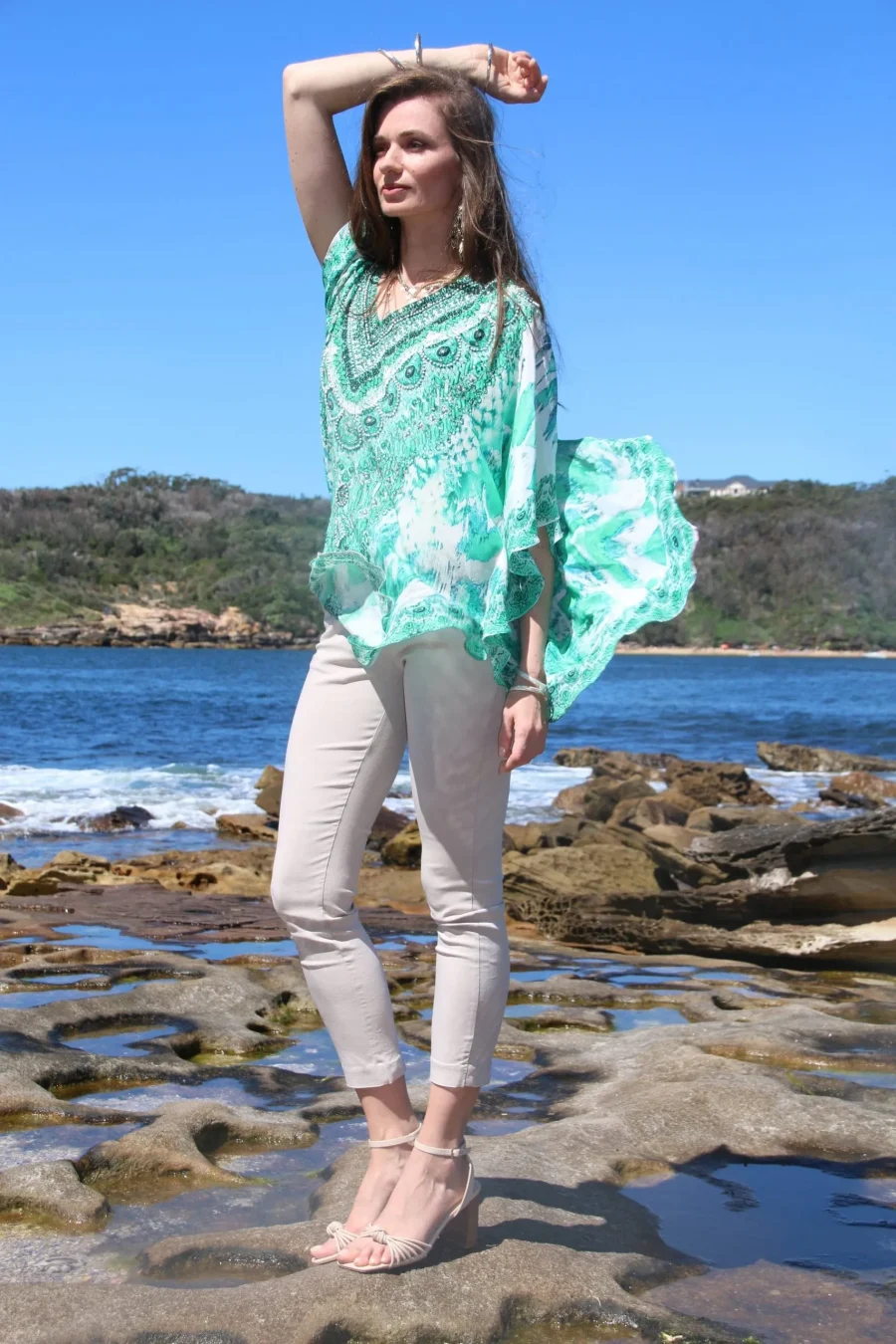 paluma green butterfly kaftan