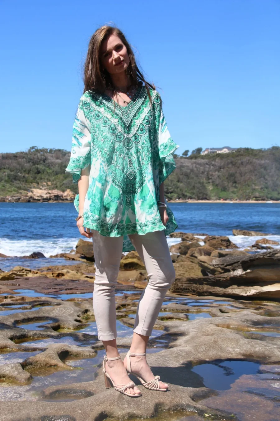 paluma green butterfly kaftan